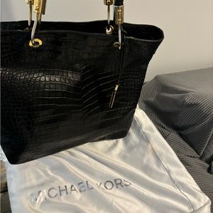 Super cute Michael Kors rare croc black leather bag